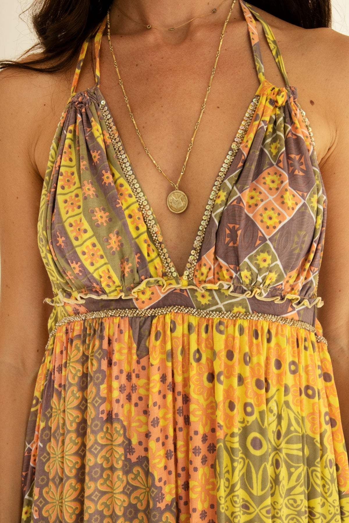 Paloma Long Dress // Patchwork Print