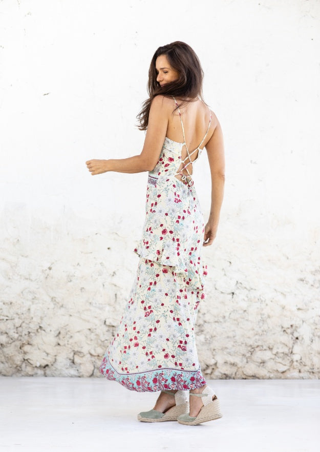 Abai Dress // Vadella Print – Crema