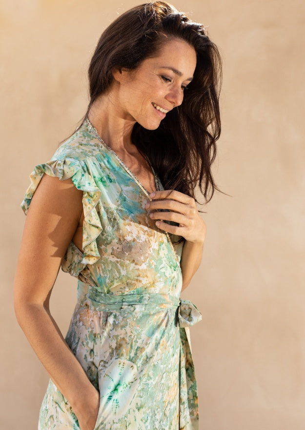 Izzy Wrap Dress // Bora Tie Dye - Or