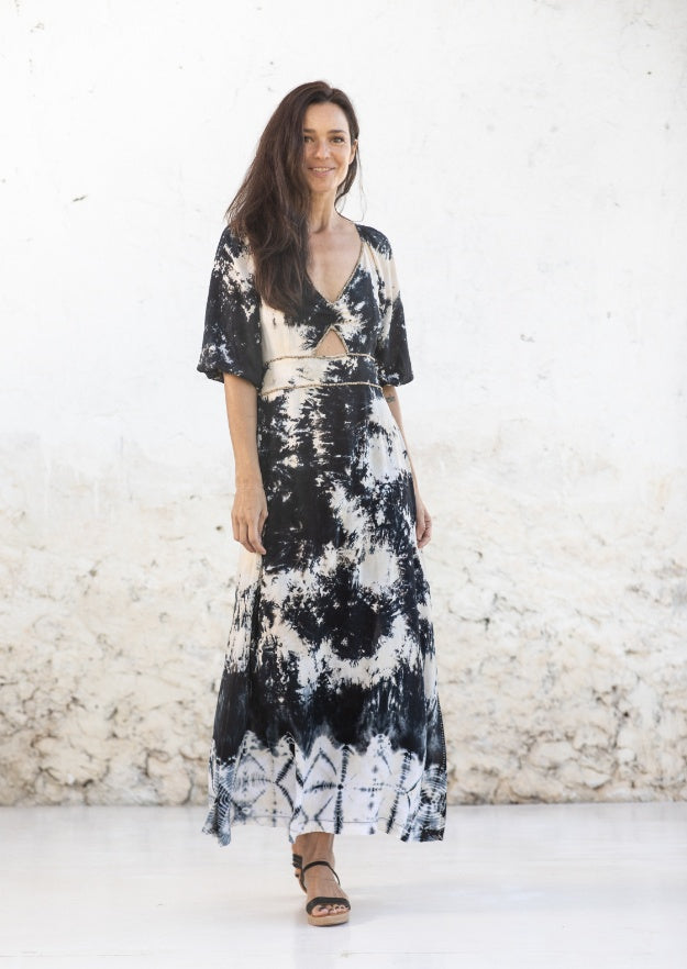 Lana Manipura Dress // Carbo Tie Dye - Negro 