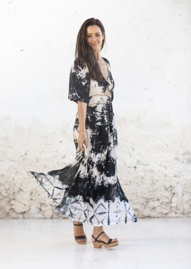 Lana Manipura Dress // Carbo Tie Dye - Negro 