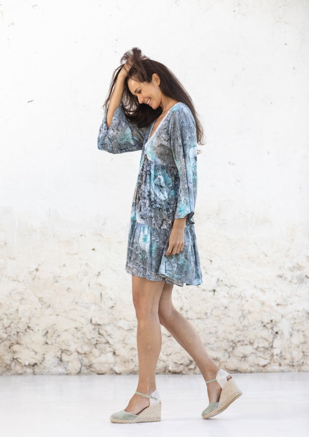 Abito a Tunica Faye // Bora Tie Dye - Blu