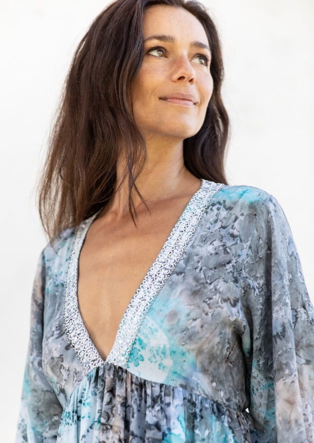 Abito a Tunica Faye // Bora Tie Dye - Blu