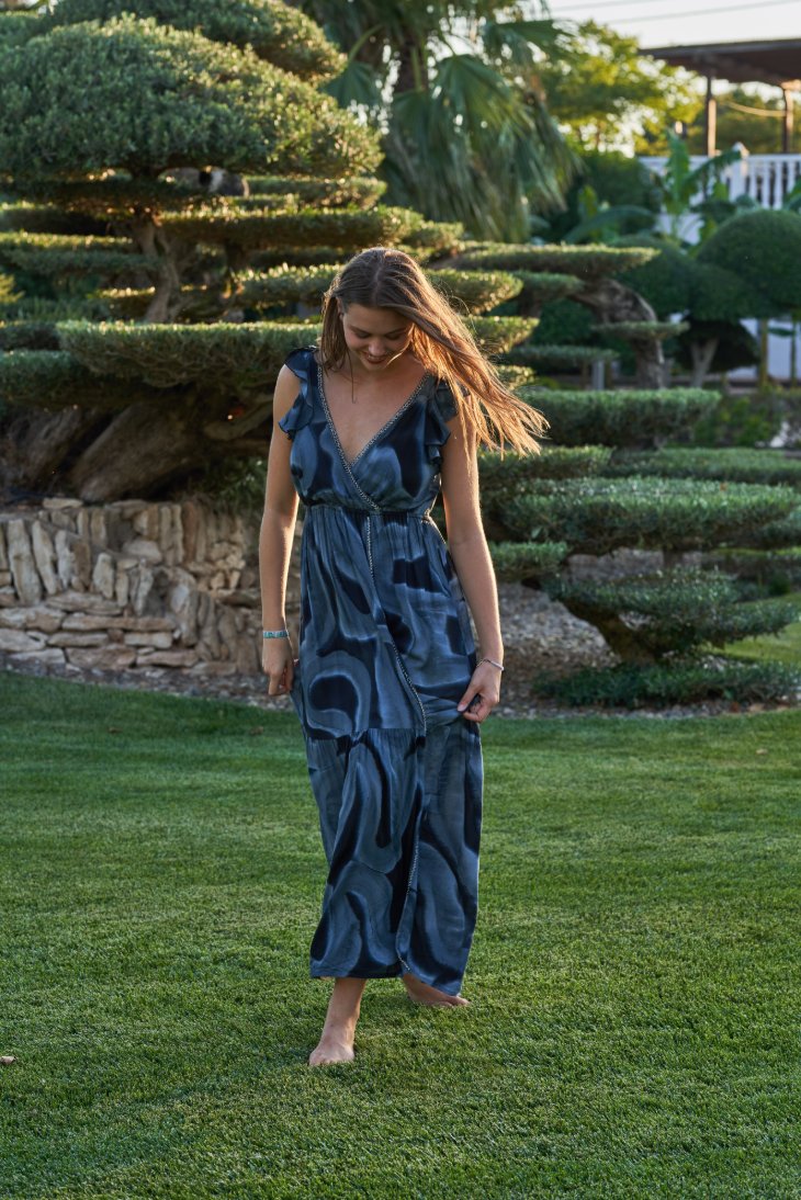 Jacinda Dress // Es Canar Tie Dye - Grey